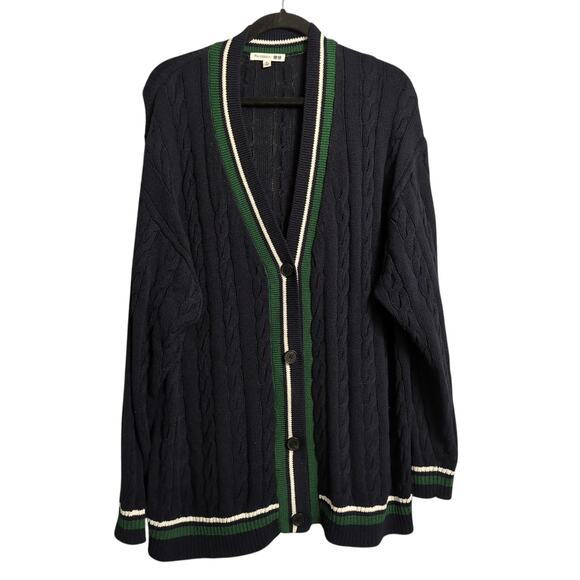 JW Anderson x Uniqlo Cricket Cardigan Sweater Cotton Linen XL Cable Knit - Picture 2 of 9